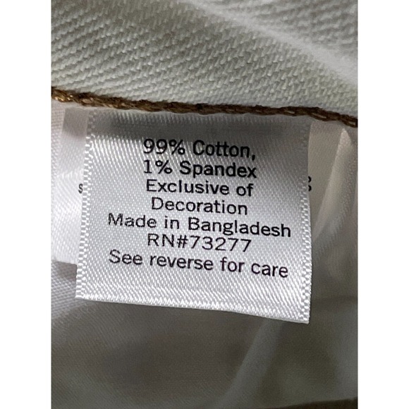 Cream Rainbow Pocket Cutoff Jean Shorts - Size 7/28W - Picture 6 of 6